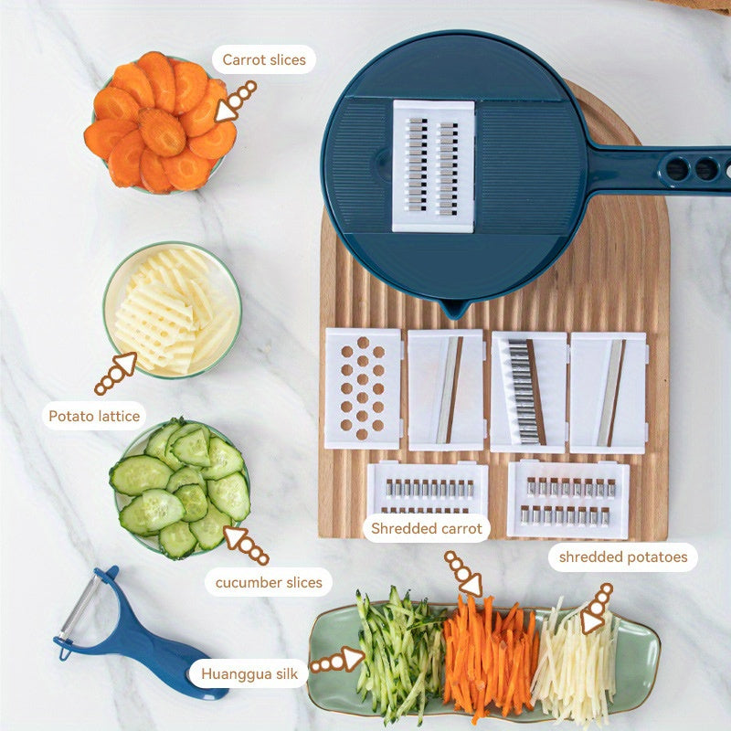 Multi-Function Vegetable Slicer & Grater with Basket Bowl