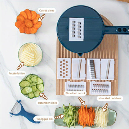 Multi-Function Vegetable Slicer & Grater with Basket Bowl