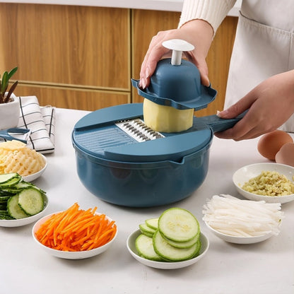 Multi-Function Vegetable Slicer & Grater with Basket Bowl