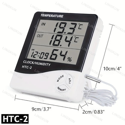 Electronic Clock Temperature Humidity Meter Weather Station for Home With Alarm LED Thermometer Thermo-Hygrometer Multifunction
