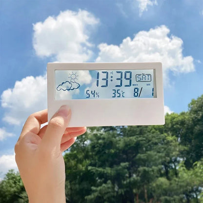 Electronic Clock Temperature Humidity Meter Weather Station for Home With Alarm LED Thermometer Thermo-Hygrometer Multifunction