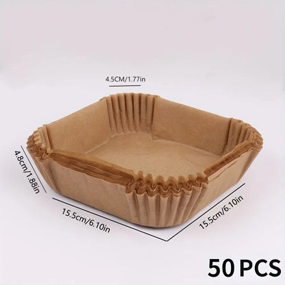 50 Pcs Non-Stick Air Fryer Paper Liners