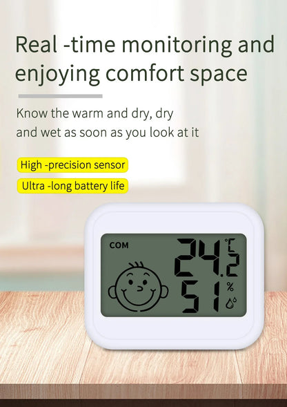 Electronic Clock Temperature Humidity Meter Weather Station for Home With Alarm LED Thermometer Thermo-Hygrometer Multifunction