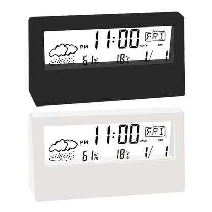 Electronic Clock Temperature Humidity Meter Weather Station for Home With Alarm LED Thermometer Thermo-Hygrometer Multifunction