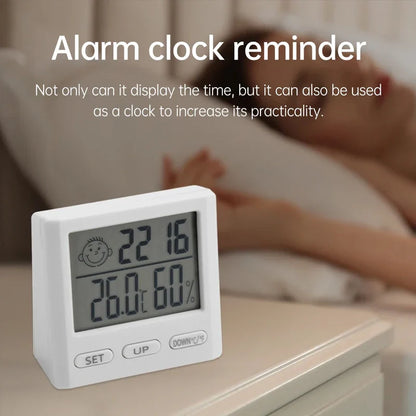 Electronic Clock Temperature Humidity Meter Weather Station for Home With Alarm LED Thermometer Thermo-Hygrometer Multifunction