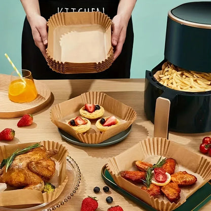 50 Pcs Non-Stick Air Fryer Paper Liners