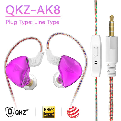 Original QKZ AK6 In Ear Earphone 6 Dynamic Driver Unit Headphone With Mic Stereo Sports HIFI Subwoofer Headset Monitor Earbuds