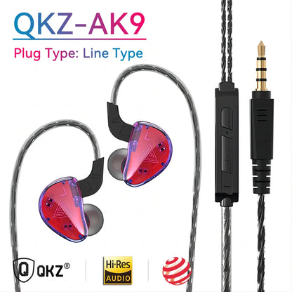 Original QKZ AK6 In Ear Earphone 6 Dynamic Driver Unit Headphone With Mic Stereo Sports HIFI Subwoofer Headset Monitor Earbuds