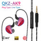 Original QKZ AK6 In Ear Earphone 6 Dynamic Driver Unit Headphone With Mic Stereo Sports HIFI Subwoofer Headset Monitor Earbuds