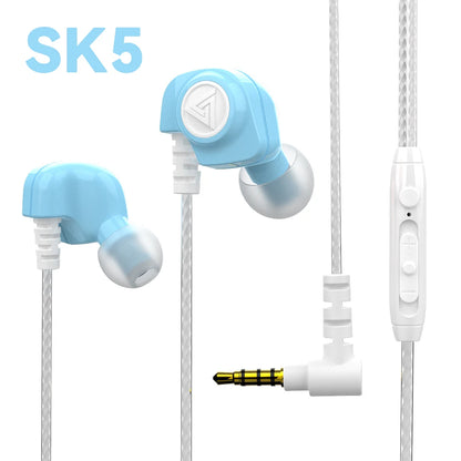 Original QKZ AK6 In Ear Earphone 6 Dynamic Driver Unit Headphone With Mic Stereo Sports HIFI Subwoofer Headset Monitor Earbuds