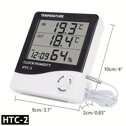 Electronic Clock Temperature Humidity Meter Weather Station for Home With Alarm LED Thermometer Thermo-Hygrometer Multifunction