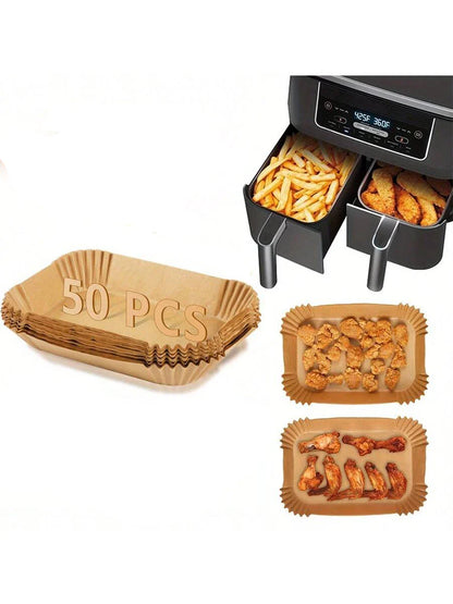 50 Pcs Non-Stick Air Fryer Paper Liners