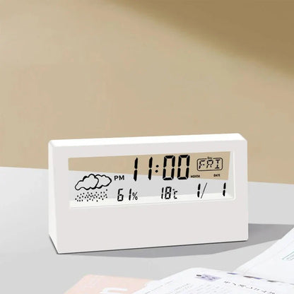 Electronic Clock Temperature Humidity Meter Weather Station for Home With Alarm LED Thermometer Thermo-Hygrometer Multifunction