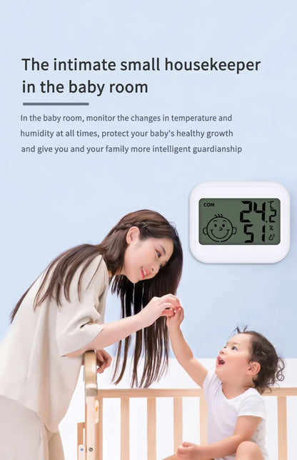 Electronic Clock Temperature Humidity Meter Weather Station for Home With Alarm LED Thermometer Thermo-Hygrometer Multifunction
