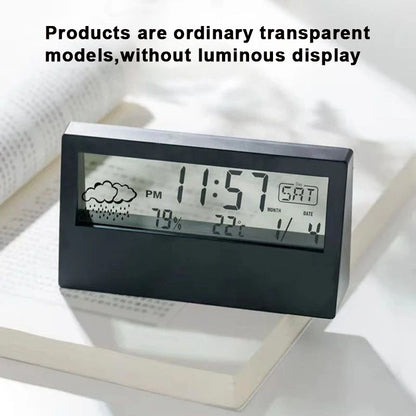 Electronic Clock Temperature Humidity Meter Weather Station for Home With Alarm LED Thermometer Thermo-Hygrometer Multifunction