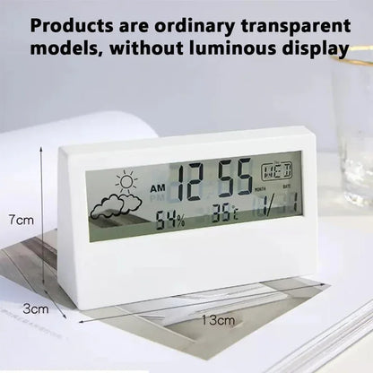 Electronic Clock Temperature Humidity Meter Weather Station for Home With Alarm LED Thermometer Thermo-Hygrometer Multifunction