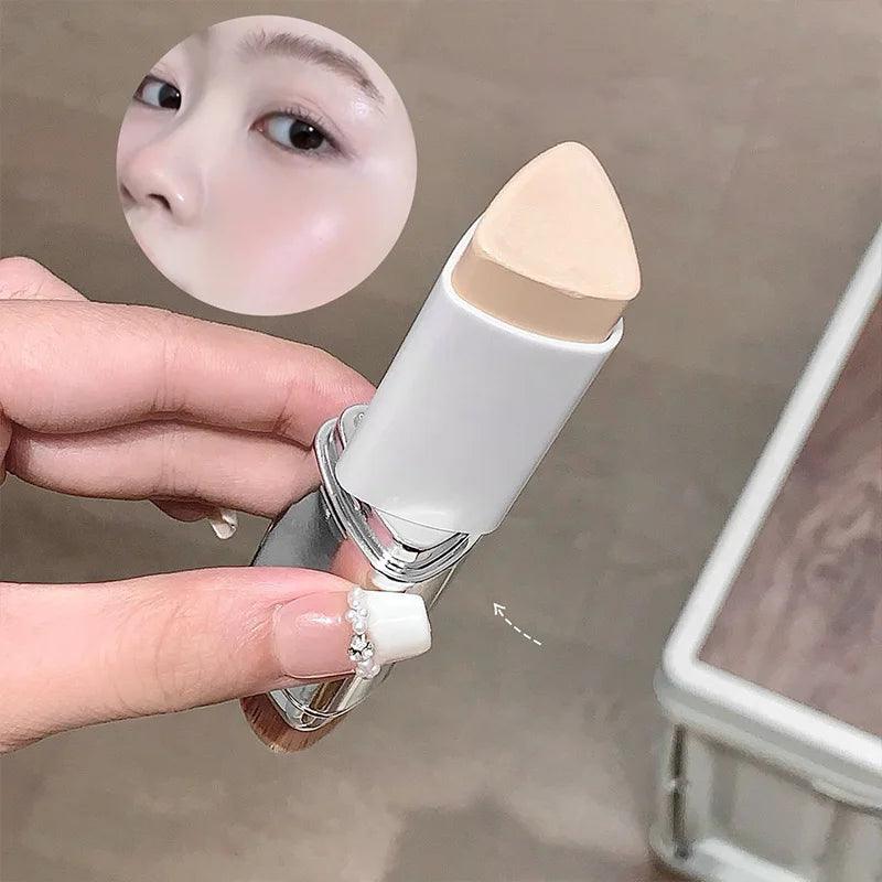 Lazy foundation stick, moisturizing and natural concealer makeup,matte makeup base,rare beauty,Keep makeup and sweat