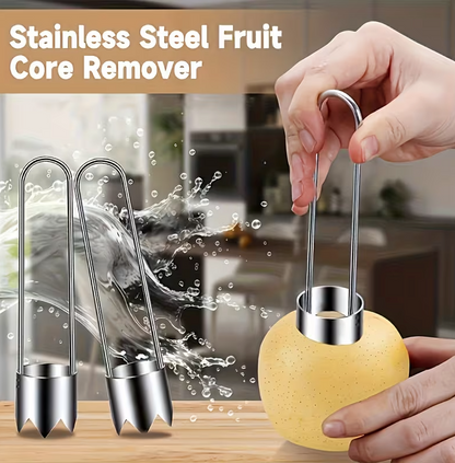 Stainless Steel Fruit and Vegetable Core Remover, Red Bell Pepper Seed Remover, Universal Kitchen Gadget for Apples, Pears, Tomatoes, Peppers, etc. - Durable and Easy to Use, Suitable for 11 Festivals