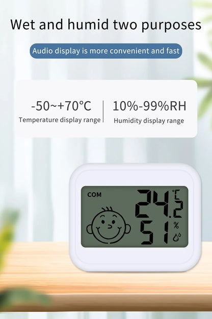 Electronic Clock Temperature Humidity Meter Weather Station for Home With Alarm LED Thermometer Thermo-Hygrometer Multifunction