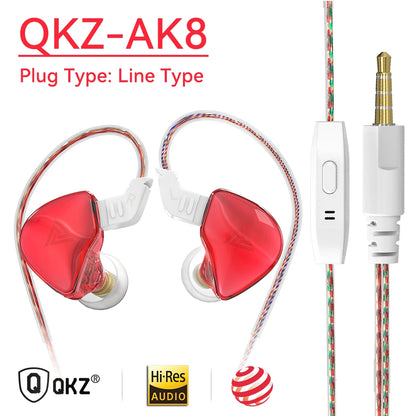Original QKZ AK6 In Ear Earphone 6 Dynamic Driver Unit Headphone With Mic Stereo Sports HIFI Subwoofer Headset Monitor Earbuds